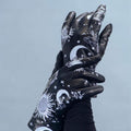 Leather Gloves with Celestial Embroidery