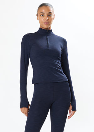 STEVIE ACTIVE RIB HALF ZIP WAIST LENGTH