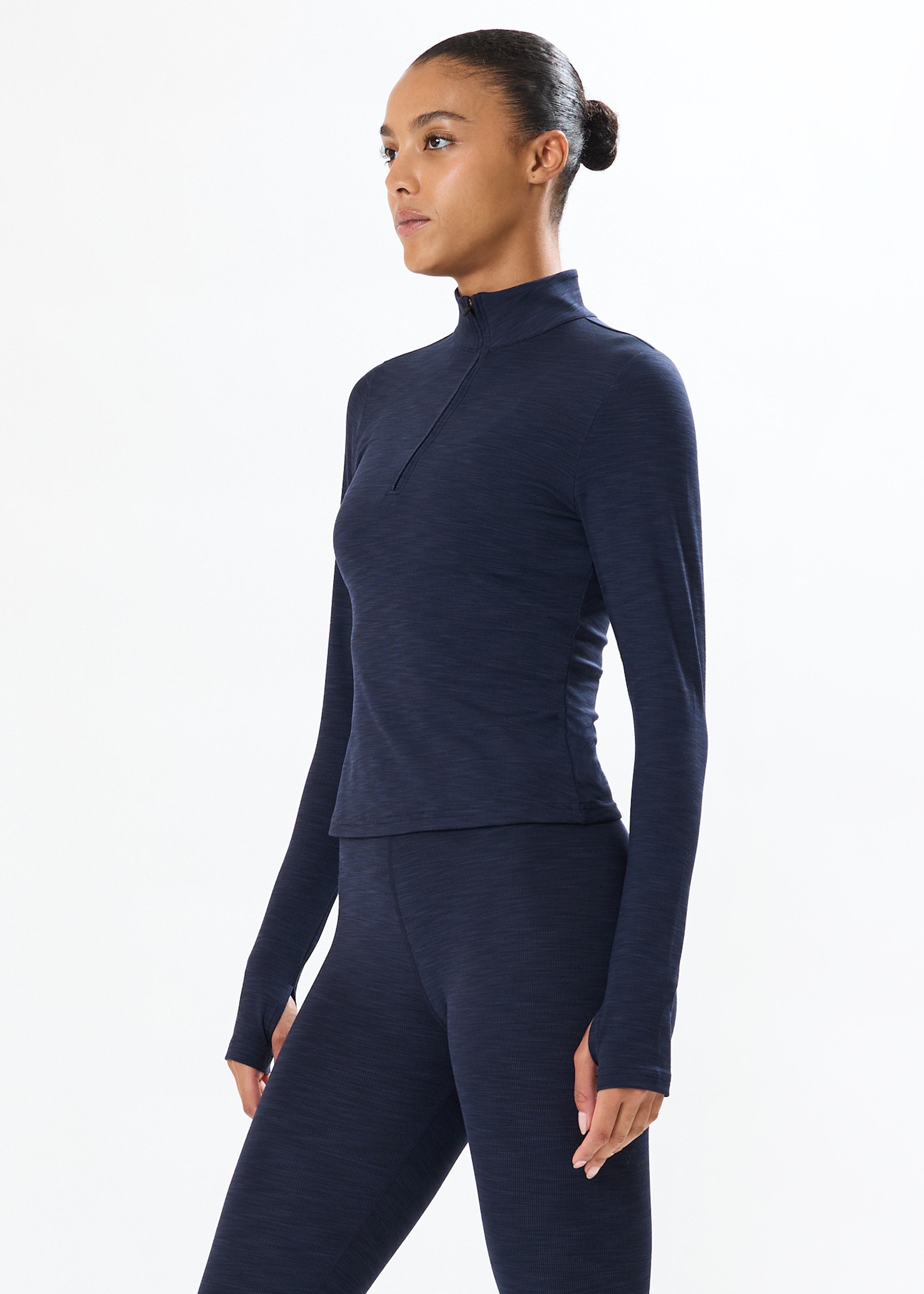 STEVIE ACTIVE RIB HALF ZIP WAIST LENGTH