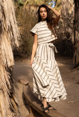 Prairie Midi Skirt August Stripe
