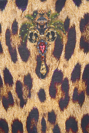 CAP SLEEVE TWIST FRONT MIDI DRESS