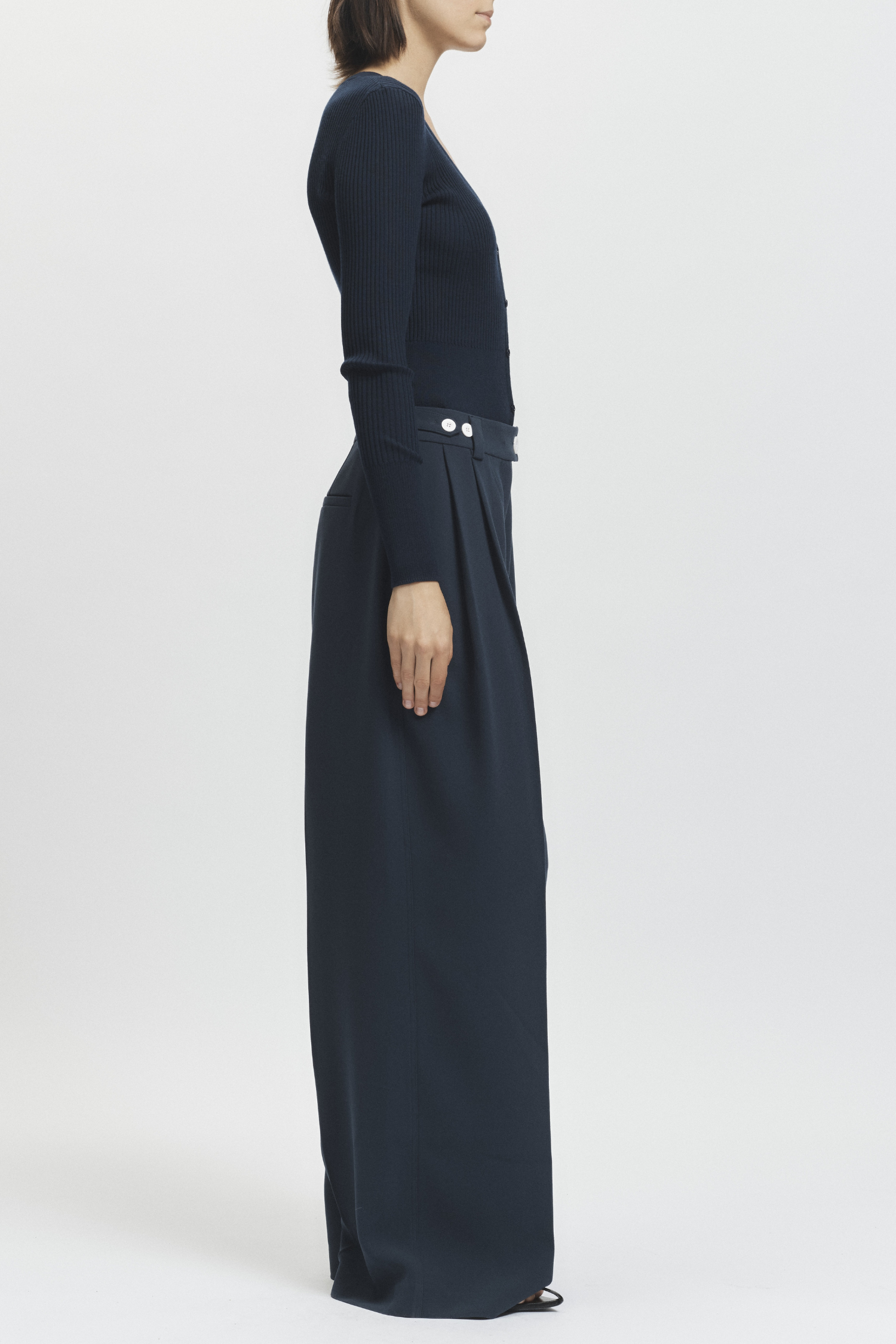 Solace Crepe Trouser, Navy