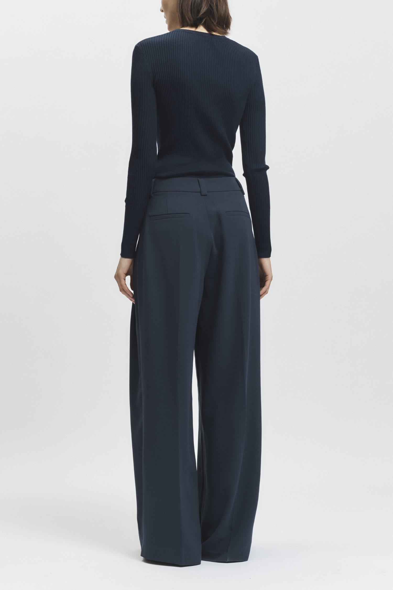 Braylon Rib Cardigan Sweater, Navy