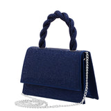 Kasper Navy Twisted Handle Crystal Sachel