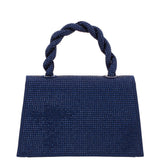 Kasper Navy Twisted Handle Crystal Sachel