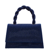 Kasper Navy Twisted Handle Crystal Sachel