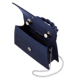 Kasper Navy Twisted Handle Crystal Sachel