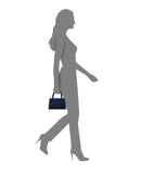 Kasper Navy Twisted Handle Crystal Sachel
