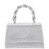 Kasper Silver Twisted Handle Crystal Sachel