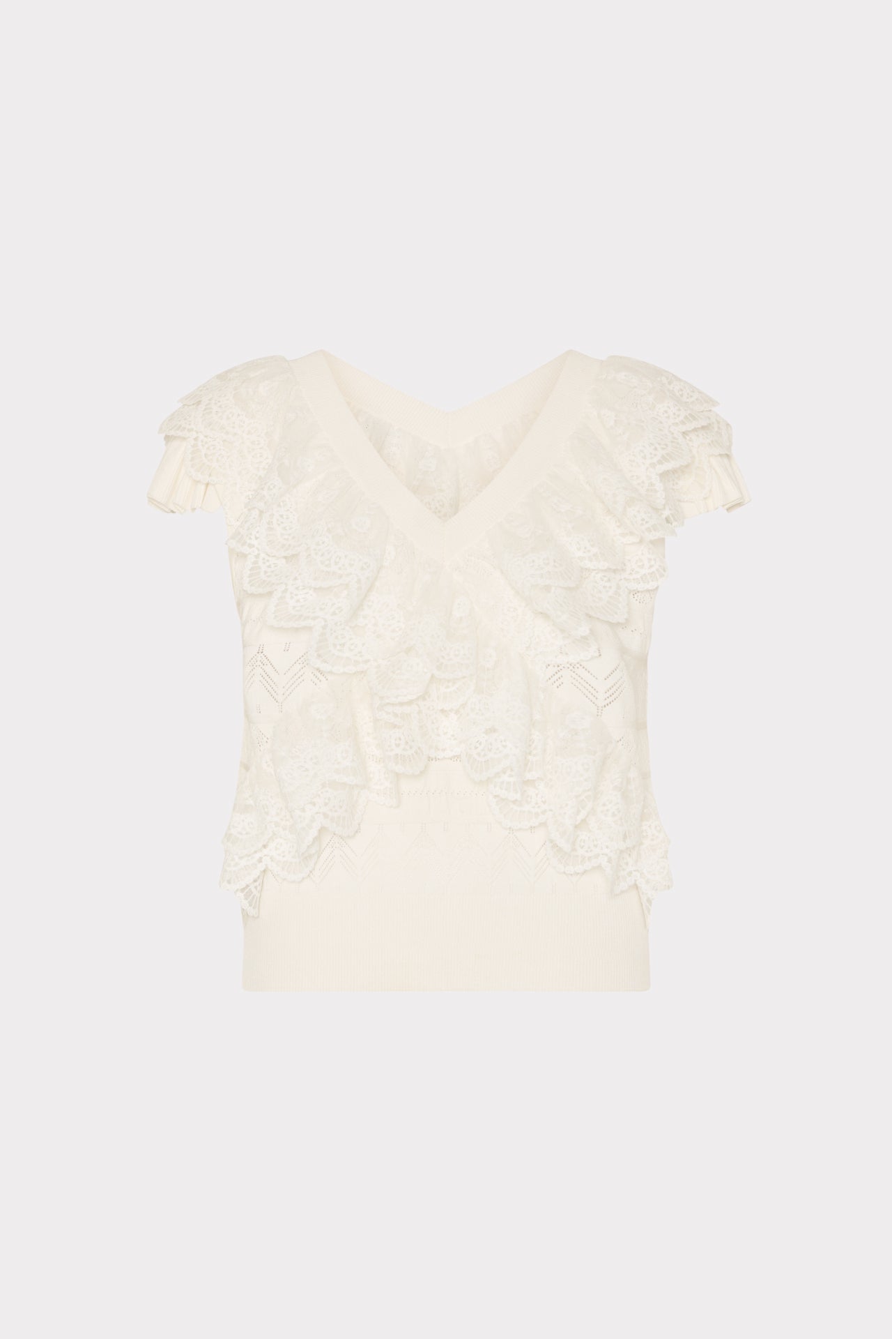 Lace Ruffle Knit Top