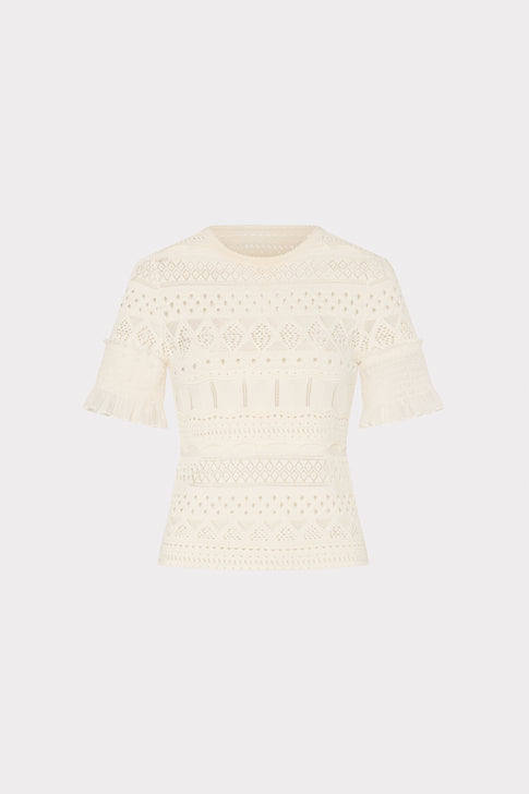 Smocked Pointelle Top