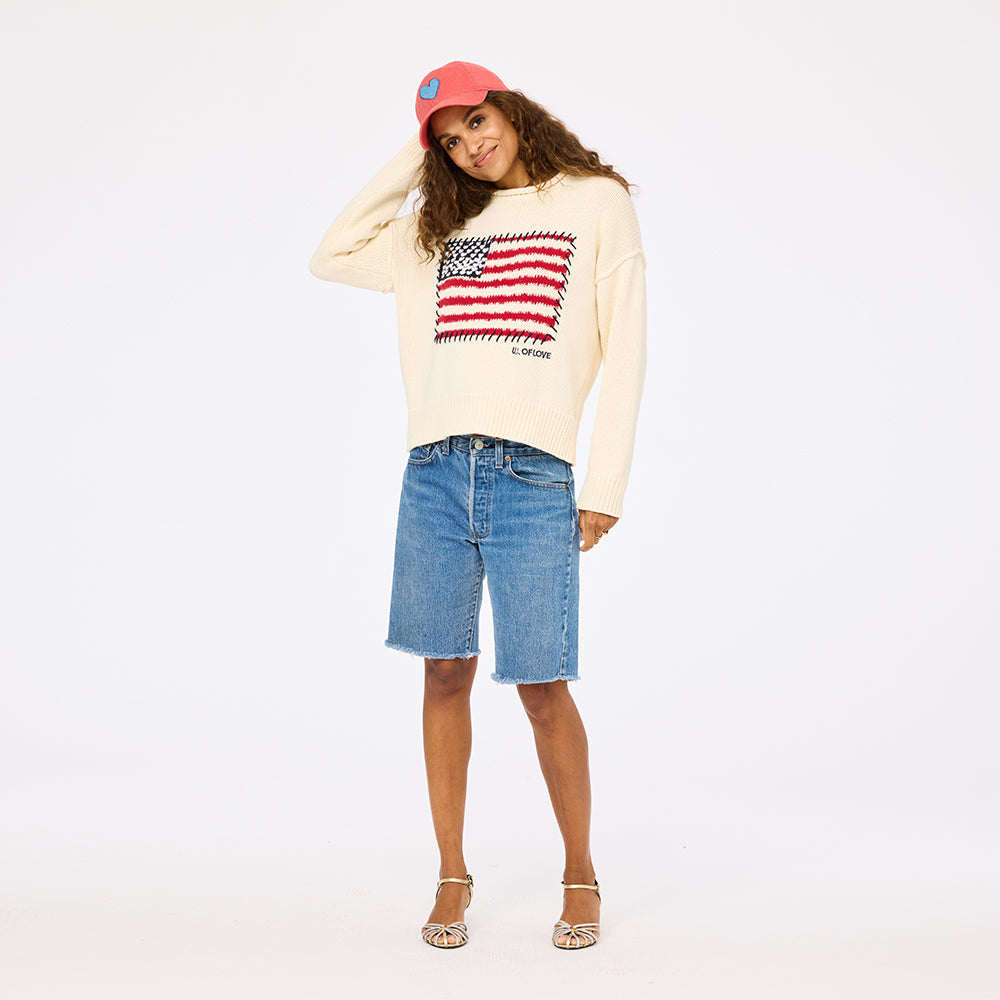 SoulCycle x KR Roll Neck U.S. of Love Sweater
