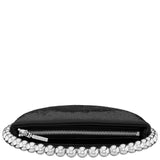 LOVEY Black Sequin Circle Bag with Metallic Beaded Handle