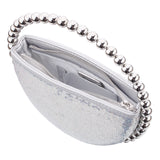 LOVEY Silver Sequin Circle Bag