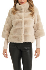 Faux Fur Jacket - Beige
