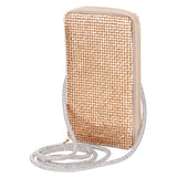 MINTY Gold Crystal Encrusted Crossbody Cellphone Bag