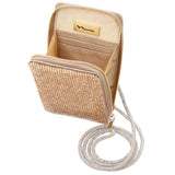 MINTY Gold Crystal Encrusted Crossbody Cellphone Bag