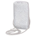 MINTY Silver Crystal Encrusted Crossbody Cellphone Bag
