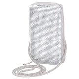 MINTY Silver Crystal Encrusted Crossbody Cellphone Bag