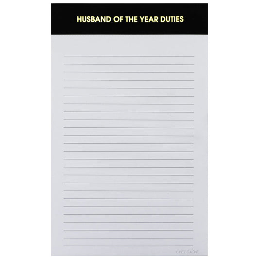 "Husband of the Year" - Lined Notepad