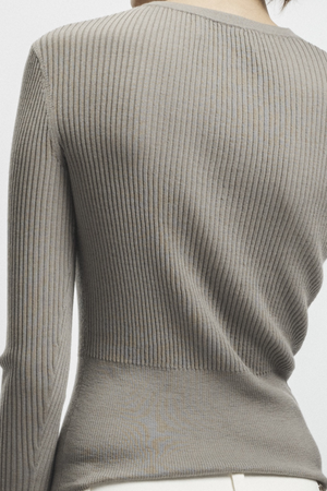 Braylon Rib Cardigan Sweater, Sage
