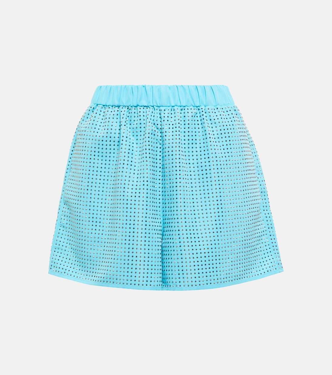 Blue Rhinestone Taffeta Shorts