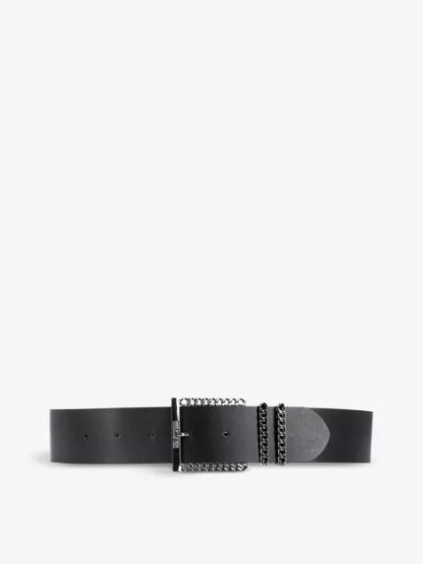 Leather Belt With Chain Buckle