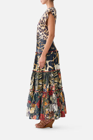 CAP SLEEVE TWIST FRONT MIDI DRESS