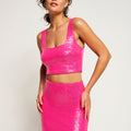 Sequin Mini Skirt - pink
