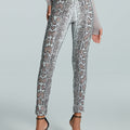 Sequin Animal Legging - Copper Snake