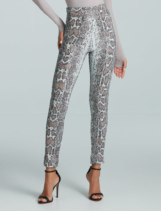 Sequin Animal Legging - Copper Snake