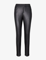 Faux Leather Five Pocket Pant - Black