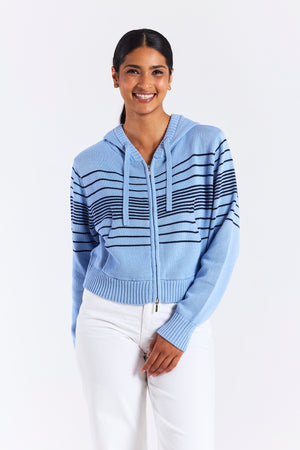 BEACH STRIPE CROPPED HOODIE