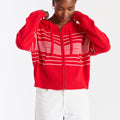 BEACH STRIPE CROPPED HOODIE
