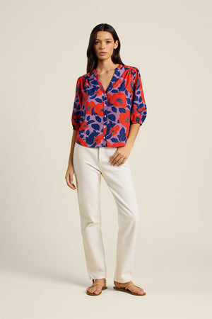 Loren Blouse Poinciana Floral