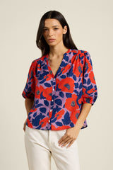 Loren Blouse Poinciana Floral