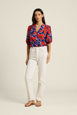 Loren Blouse Poinciana Floral