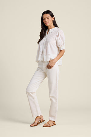 Jess Blouse  White Eyelet