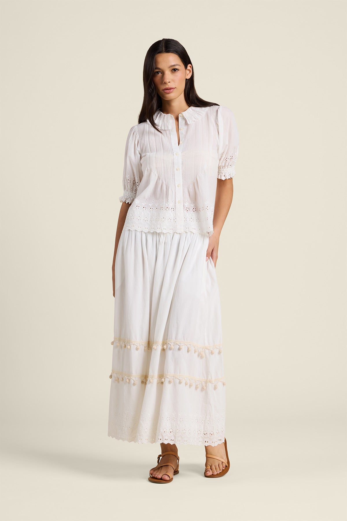 Jess Blouse  White Eyelet