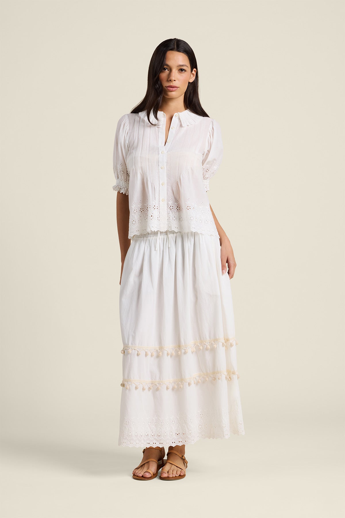 Jess Blouse  White Eyelet