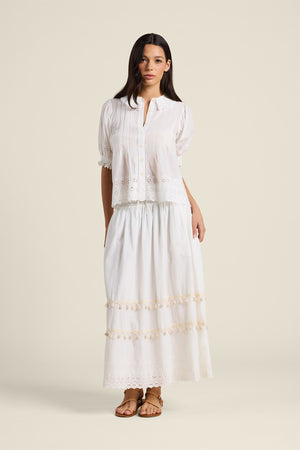 Jess Blouse  White Eyelet