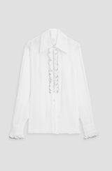 Ruffled Lyocell-Georgette Blouse