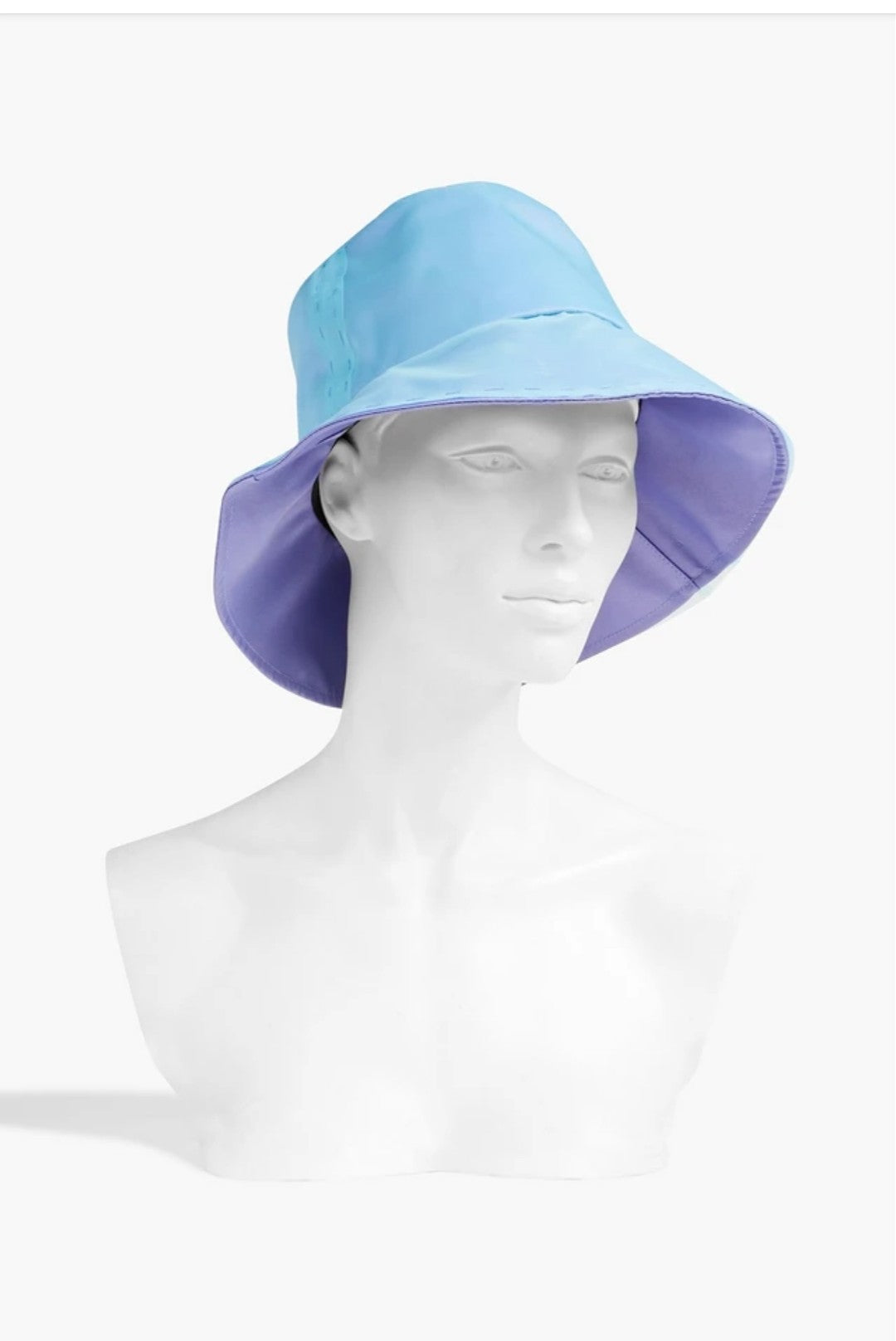 Striped Linen-blend Organza Bucket Hat
