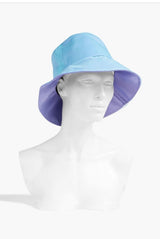 Striped Linen-blend Organza Bucket Hat