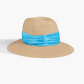 Courtney Satin-Trimmed Woven Sunhat