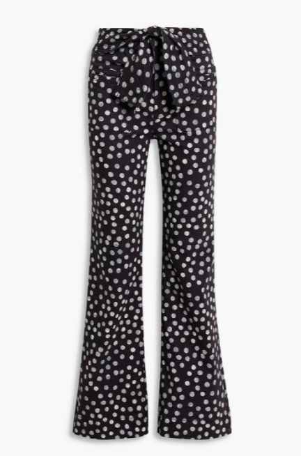 Wade Polka-Dot High-Rise Flared Jeans