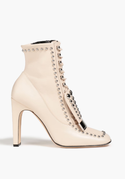 SR1 Studded Stretch-Leather Ankle Boots