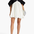 Cold-Should Embellished Two-Tone Linen-Blend Mini Dress (white)