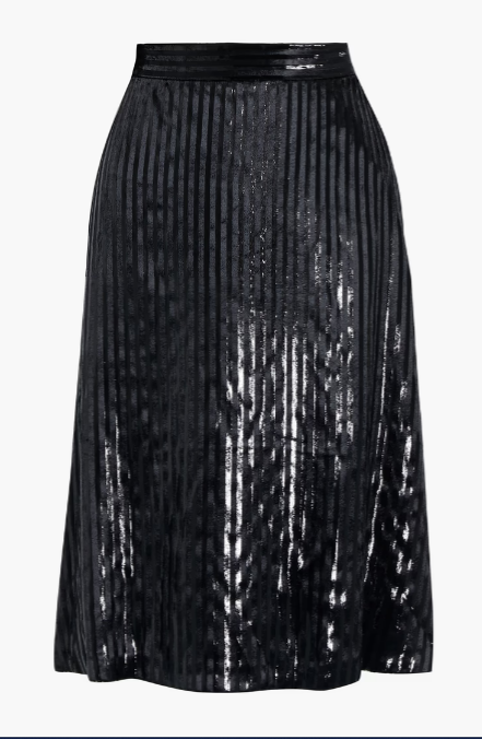 Jojo Metallic Striped Velvet Skirt