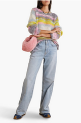 Striped Mohair-Blend Sweater